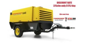 compressed air hire rate 375cfm